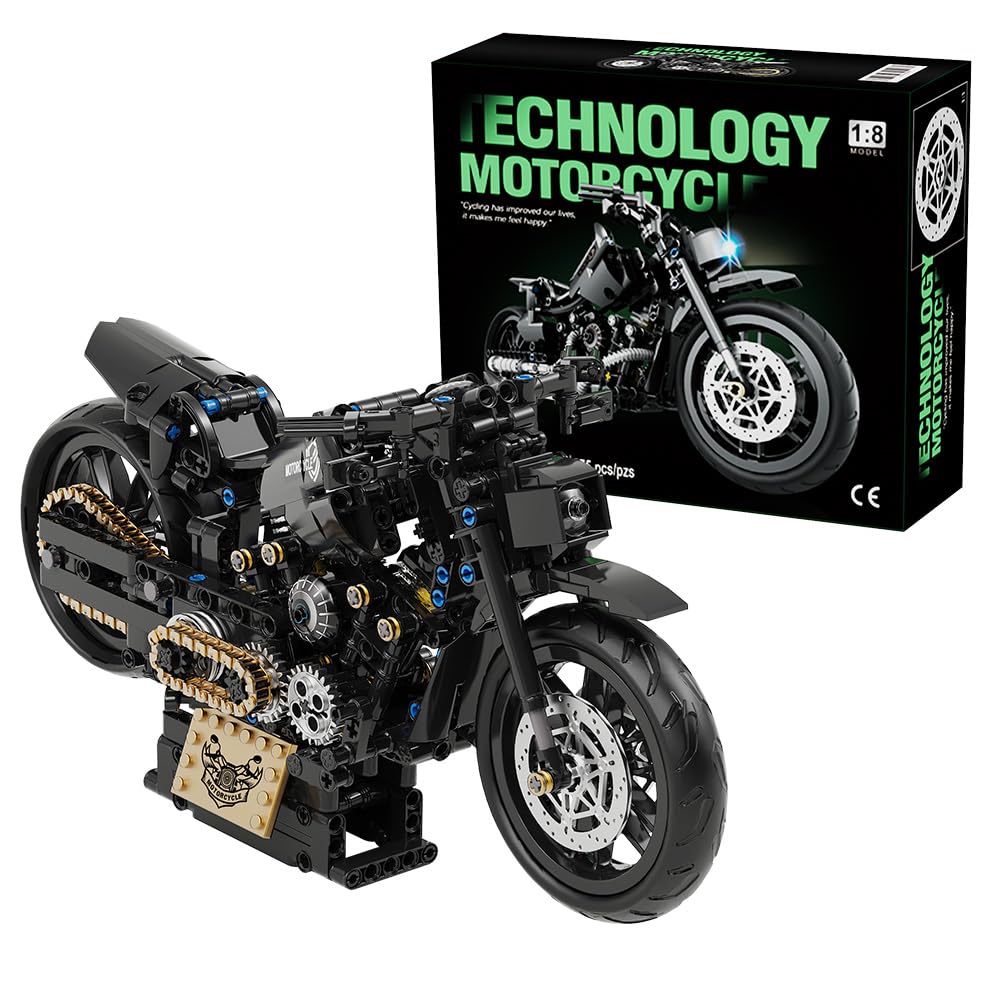 Amazon.com: RiceBlock Motorcycle Toys Building Blocks Set, 1:8
